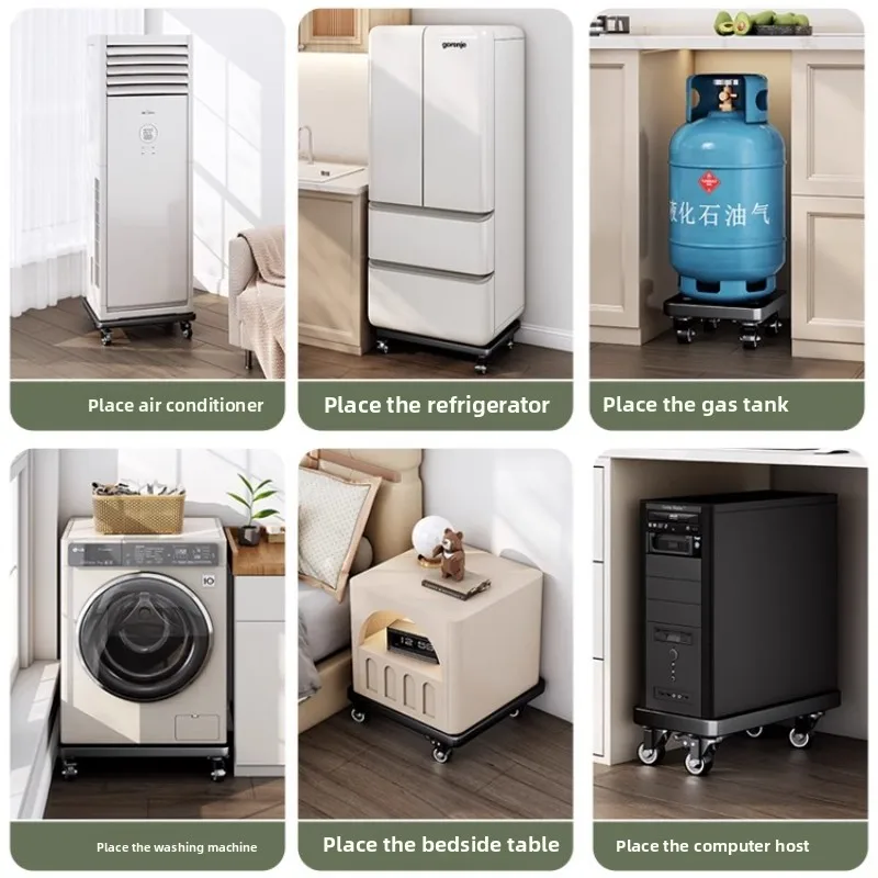 Universal Appliance Riser Base with 360° Wheels Mobile Pedestal for Washing Machine & Refrigerator Non-Slip Storage Shelf
