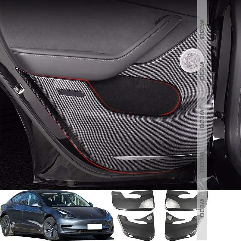 ل تسلا نموذج 3 Y عتبة باب السيارة غير مرئية مكافحة Kict وسادة حماية الجانب حافة ABS المواد 2022 2023 ملصقات حامي