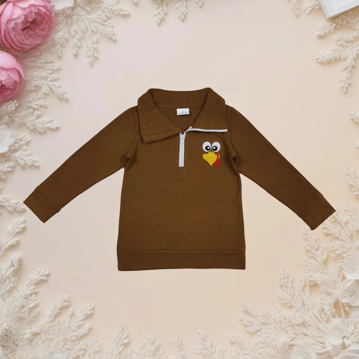 

Thanksgiving Turkey Shirt Toddler Boy Long Sleeve Polo Shirts Tops Half Zipper Pullover Kids Fall Holiday Cute Baby Boy Clothes
