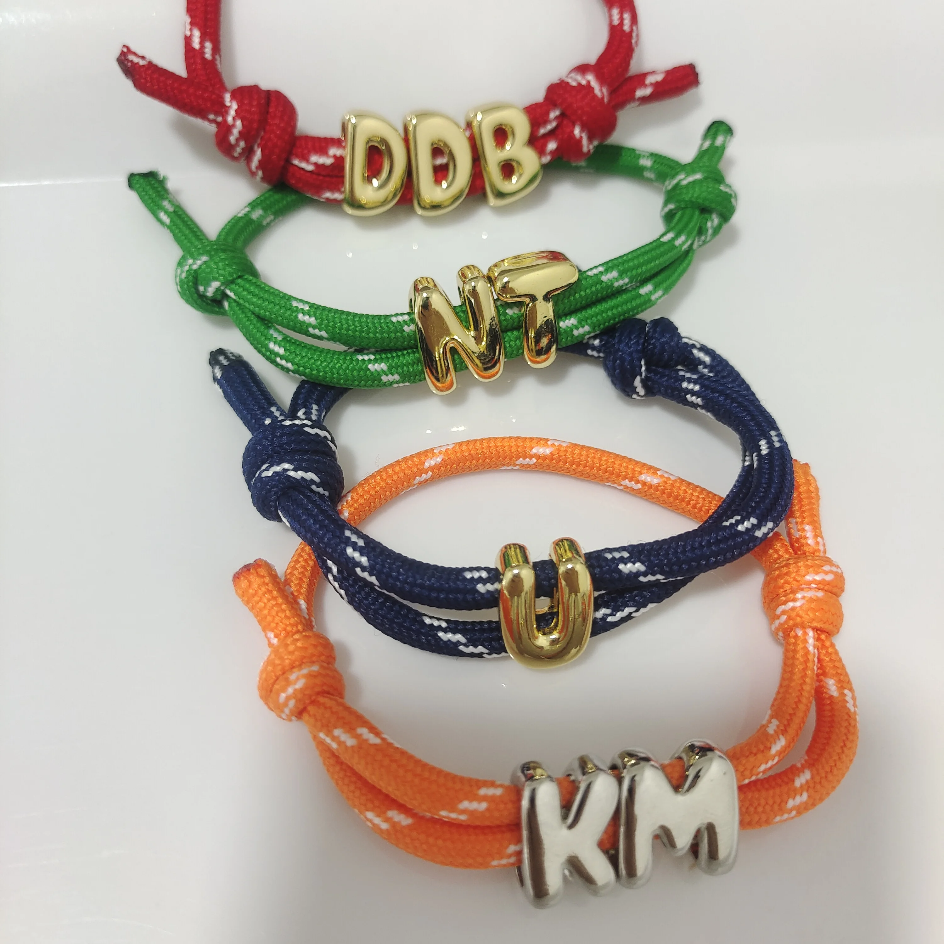 

Dive In Initial Bracelet DIY Handmade Bubbles Letter Bracelet Braided String Alphabet Chain For Women Christmas Day Gift Jewelry