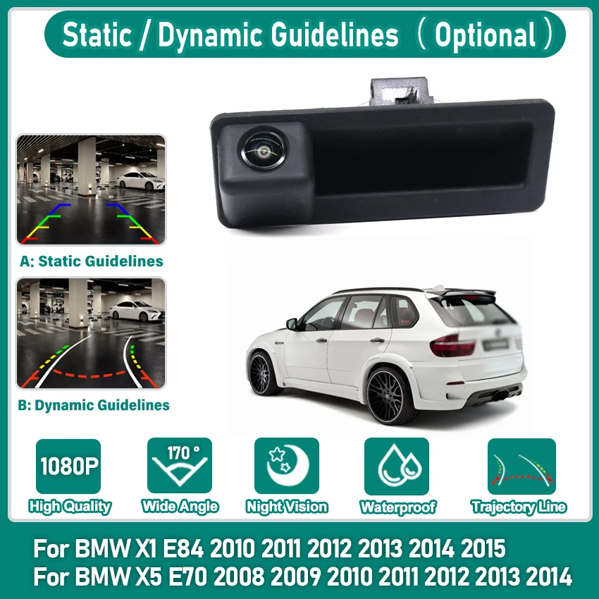 

Камера заднего вида с ручкой багажника для BMW X1 E84 2010 ~ 2015 X5 E70 2008 ~ 2014 CCD HD камера ночного видения резервная парковочная камера заднего вида