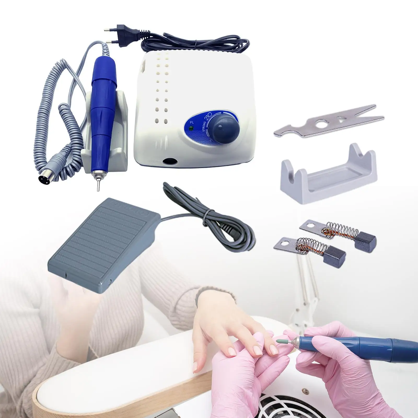 

Electric Nail Drill Machine Art Polisher Professional Nail Drill for Acrylic Gel Nails for Buffing Removing Nail File Shaping