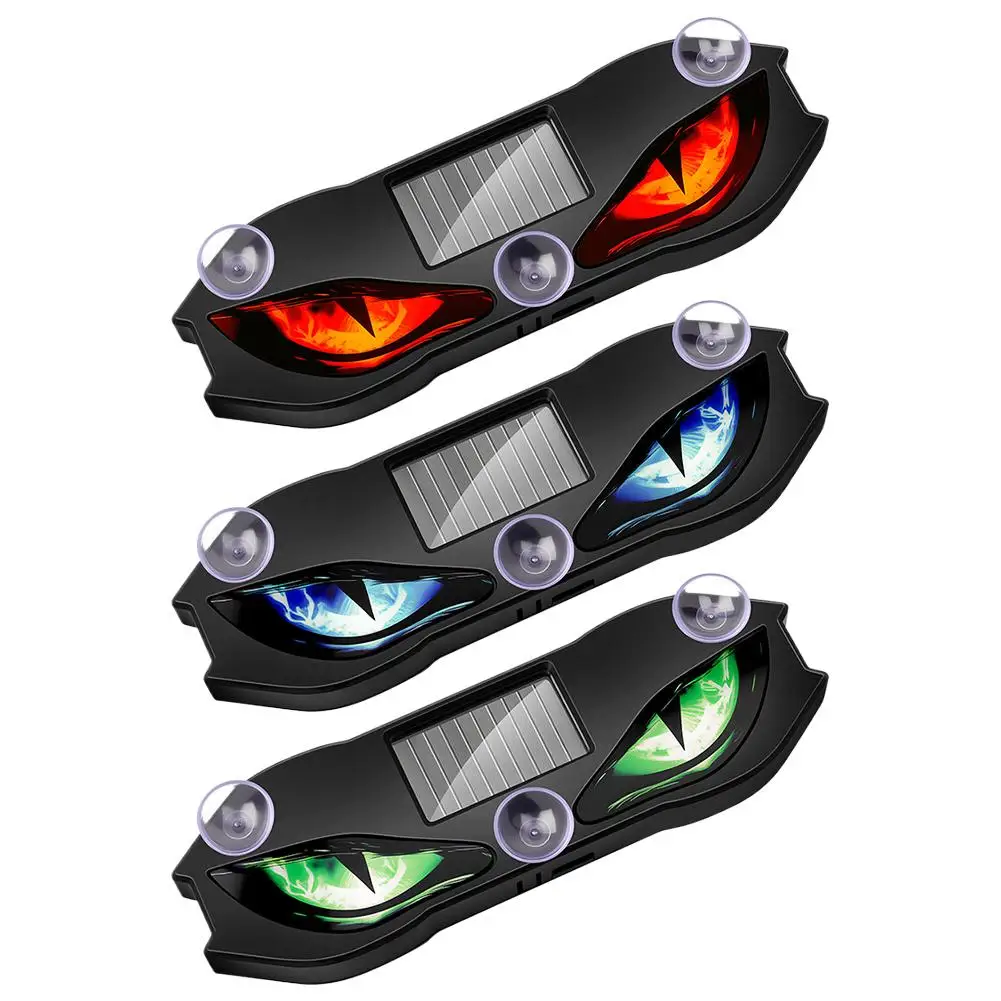 Devil Eye Car Solar Flashing Warning Light Upgraded Car Wireless Decorative Light With Suction Cup Anti-rear-end Car Decoration