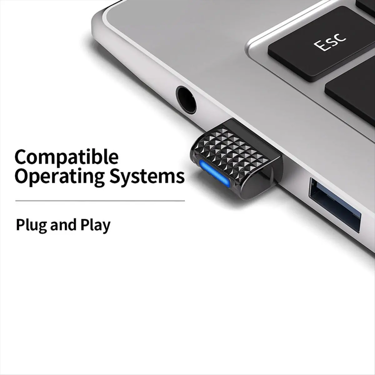 (A26M) USB Bluetooth6.0 Adapter Dongle Receiver Transmitter Supports BLE+EDR for Bluetooth Keyboard Mouse Headphone Speaker