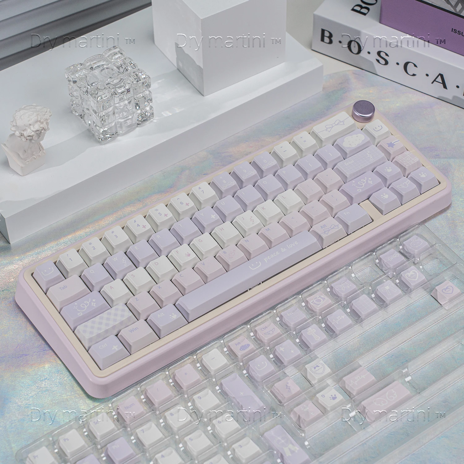 130 Keys Unfinished Words Keycaps Minimalist Dream Purple High Value PBT Sublimation MO/Chreey High Mechanical Keyboard Keycaps