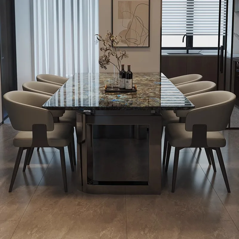 

Light luxury marble modern simple home dining table and chair combination