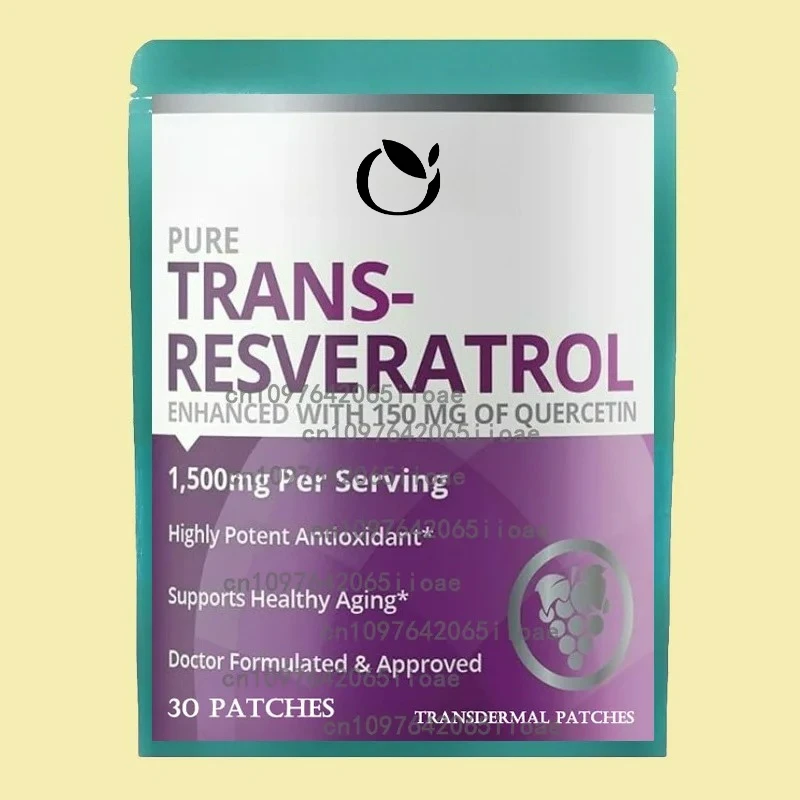 Транспьютерные пластыри Resveratrol. Антиоксидантное добавление помогает поддерживать антивозрастную и иммунную систему. 30 пластырей.