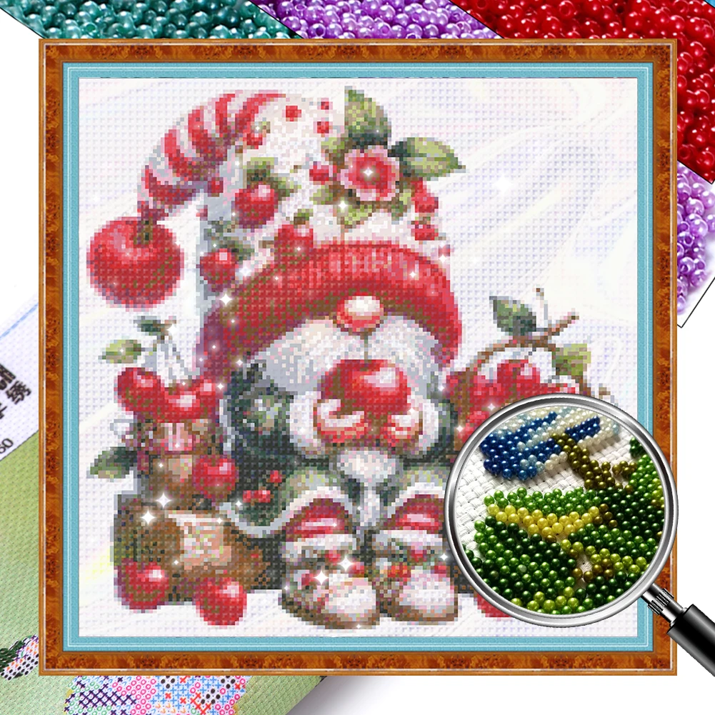 

Partial Embroidery Bead 40x39cm Gnome 9CT DIY Cross Stitch Kit for Bedroom Home