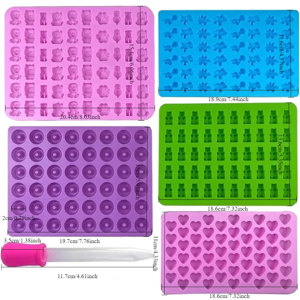 2/5 قطعة مجموعة قوالب حلوى الدب غائر مع 2 قطارات سيليكون قوالب شوكولاتة غير لاصقة لتقوم بها بنفسك أداة مطبخ جيلي فندان متعددة الأشكال