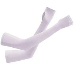 Summer Cooling Arm Sleeves Cover Moisture-Wicking Solid Color Sunshade Sleeves for Cycling Riding Golfing