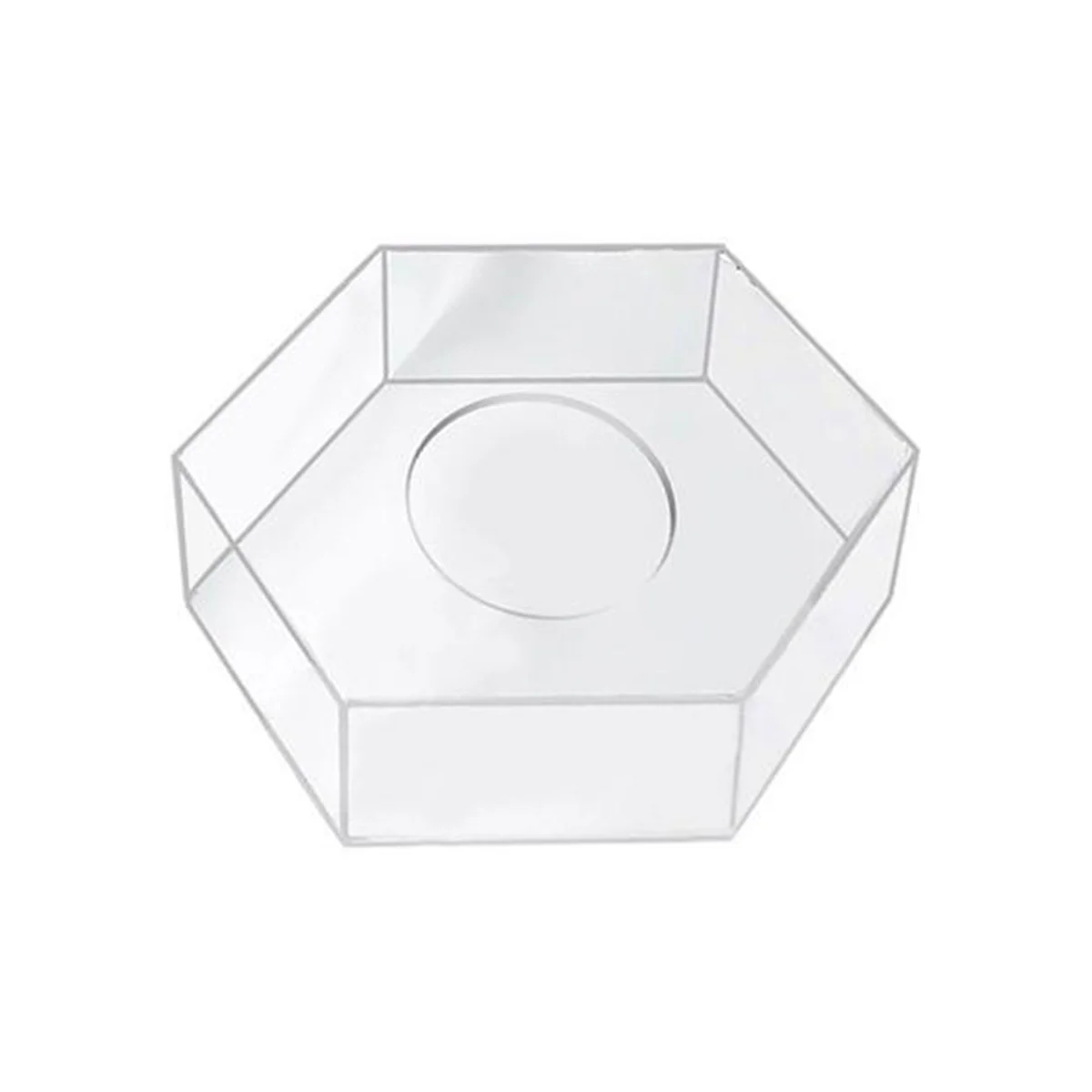 Acrylic Cake Display Board Hexagonal Cake Tray DIY Cake Refillable Board Base Clear Cake Stand Decor Tools 20X20X10CM