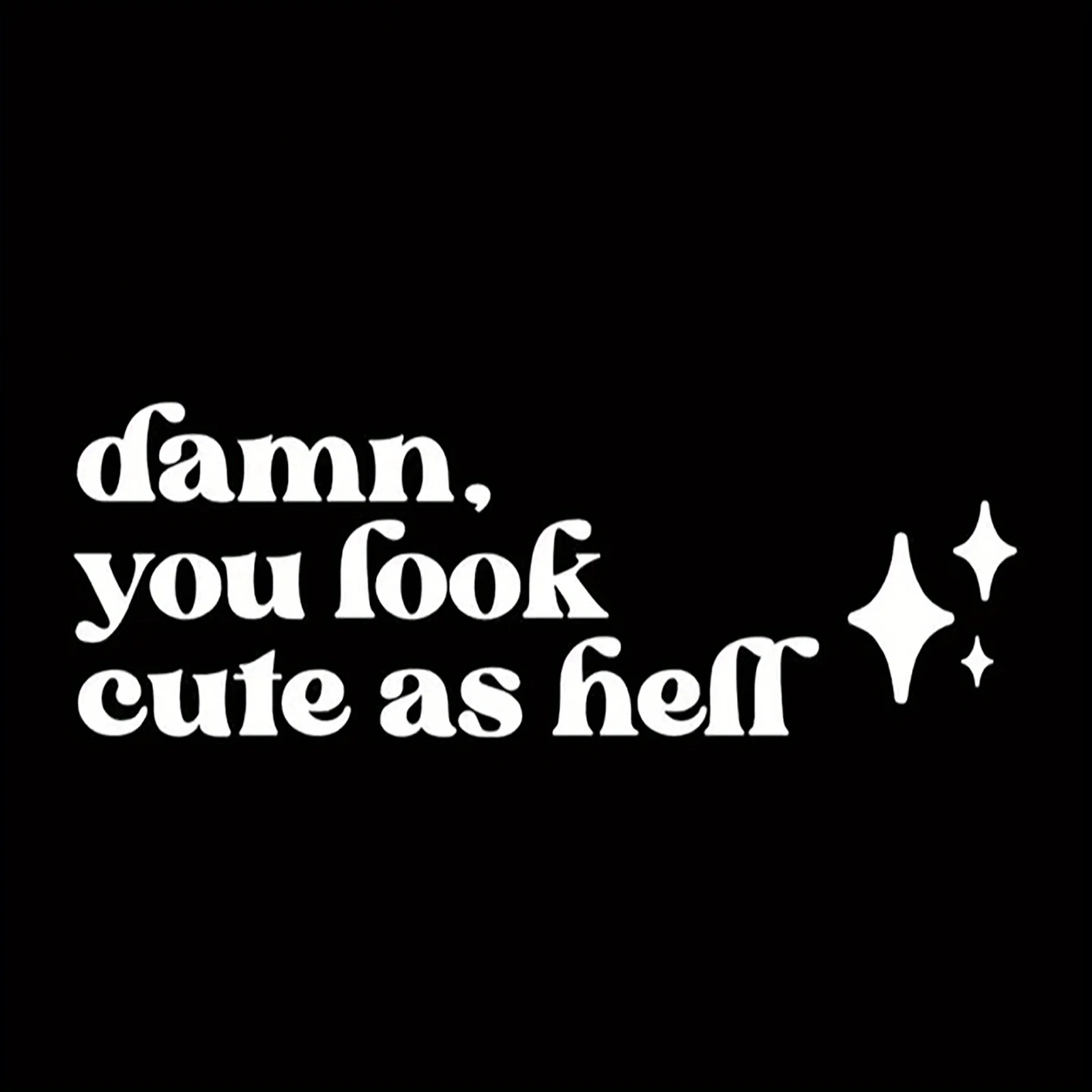 مرآة مكياج للسيارة ملصق إنجليزي ، تبدو ظريفًا مثل الجحيم ، واقي تحفيزي ، مرايا عالية الدقة ، تصميم شامل للسيارات