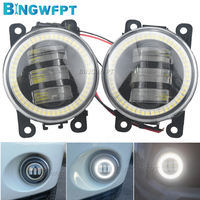 Pair Angel Eye Fog Light For Suzuki Jimny JB64 JB74 2018 2019 2020 2021 2022 - 2024 Car LED Lens DRL Fog Daytime Running Lamp