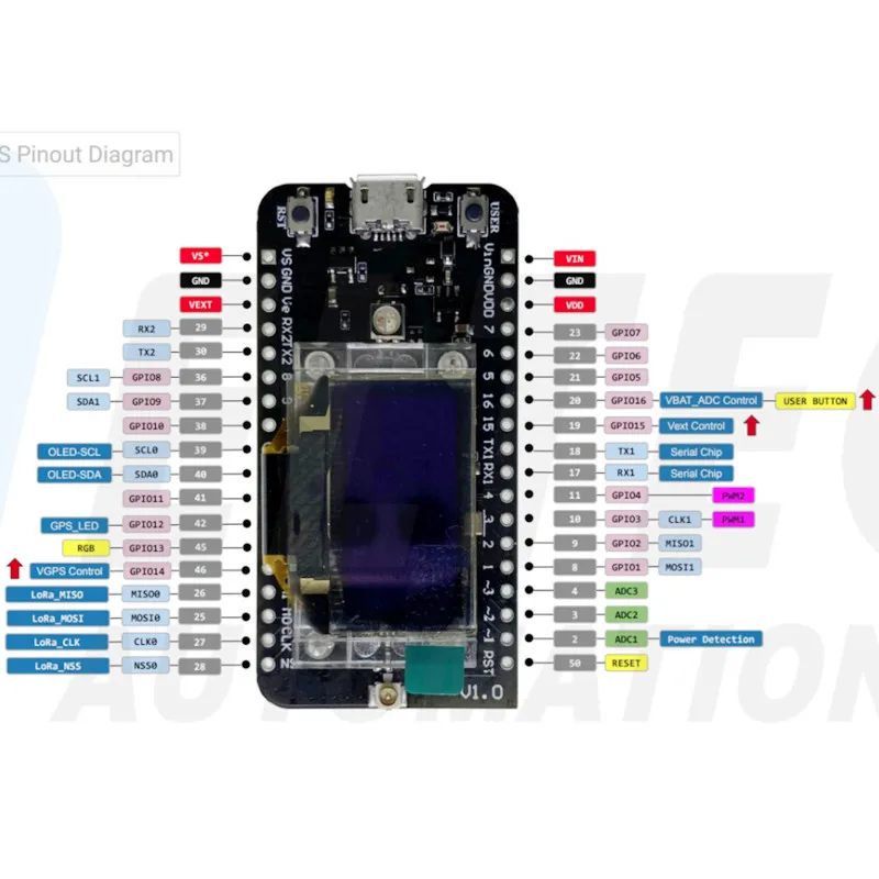 CubeCell GPS-6502 Heltec AB02S Air530 GPS Module Perfect Arduino-Compatible CE and FCC LoRaWAN 1.0.2 Support OLED Display