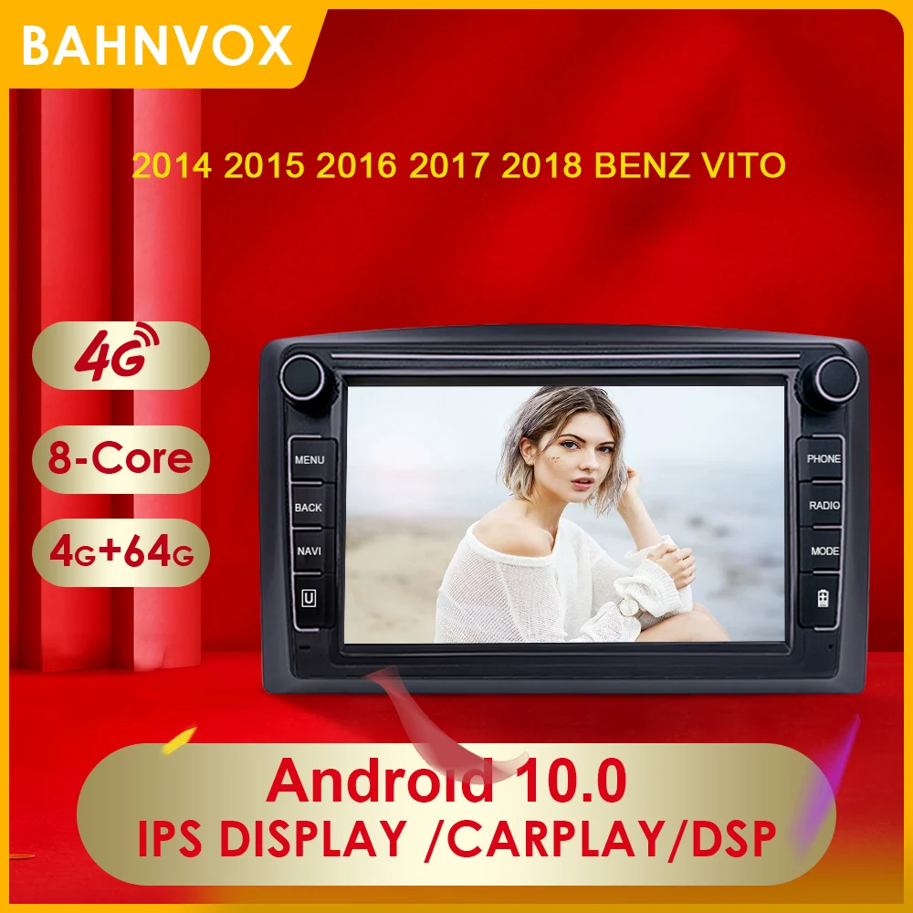 2 Din Android 10.0 Car Radio Multimedia Player For 2014 2015 2016 2017 2018 BENZ VITO Carplay DSP 4G IPS Auto GPS Navigation