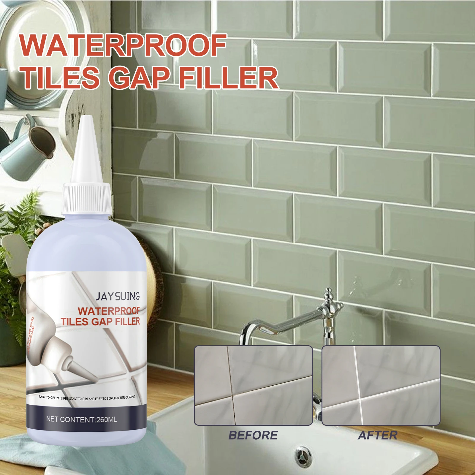 Ceramic Tile Joint Waterproof Bathroom Grout Repair Agent Wall Filler Fungi Mouldproof Cleaner Caulking Agent