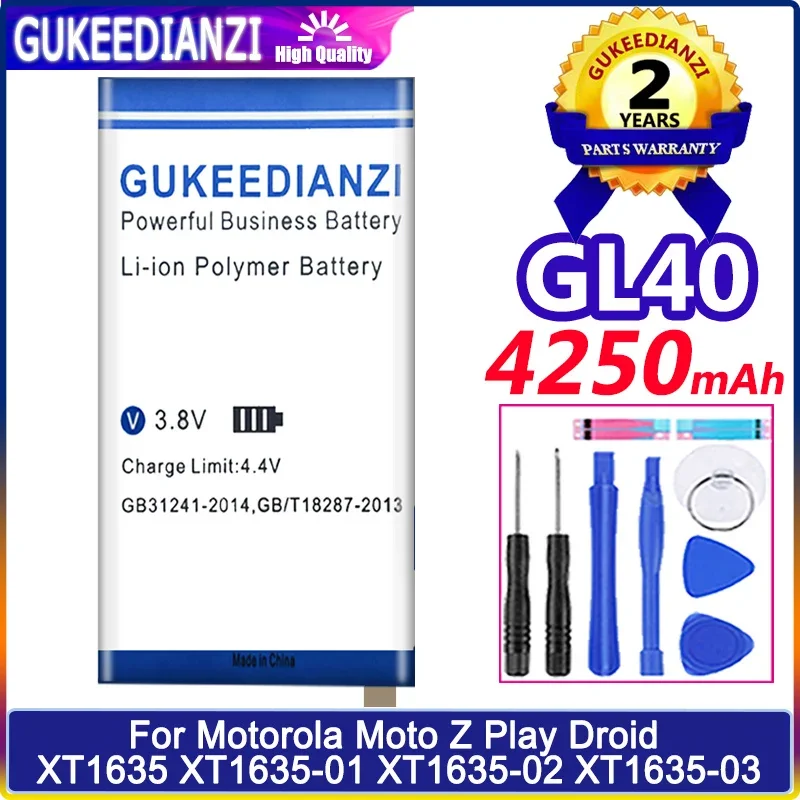 

Аккумулятор GUKEEDIANZI на 4250 мА · ч для Motorola Moto Z Play для MotoZ Play Droid XT1635 XT1635-01 XT1635-02 SNN5974A