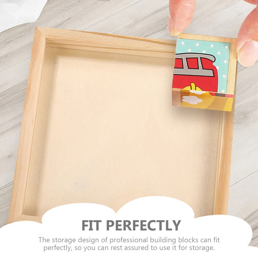 5pcs Wooden Box Puzzle Storage Tray Nested Blocks Toy Holder Square Shape Home ganizer Wood Material Safe Use