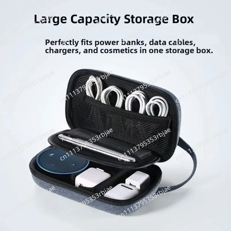 Multiple Compartments Portable Cable Box Durable Lightweight Digital Storage Pouch Universal Zipper Closure Travel Organizer Bag