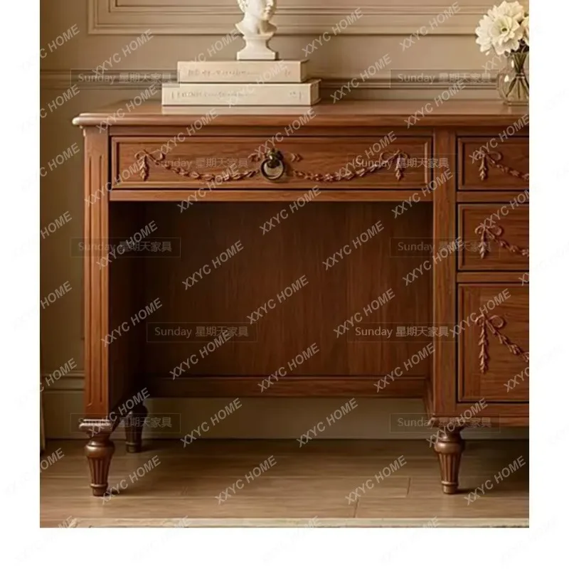 XX Medieval Three-dimensional Carving Desk Creative Multifunctional Writing Desk with Drawer