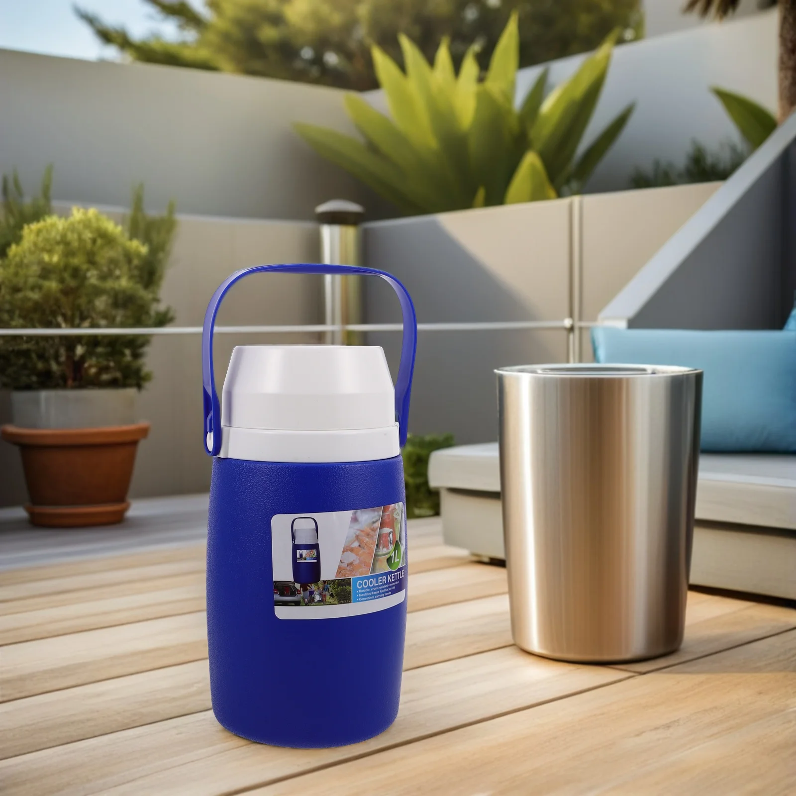 

Large Capacity Insulated Thermal Jug For Camping Leakproof Beverage Cooler With Handle Portable Drink Container Outdoor Food Jar