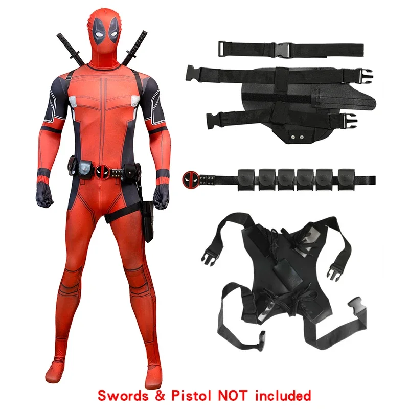 أزياء مارفل المضادة للبطل ديدبول نمط جديد للأولاد والكبار ملابس تنكرية مع ملحقات مسلحة واد ويلسون رايان رينولدز