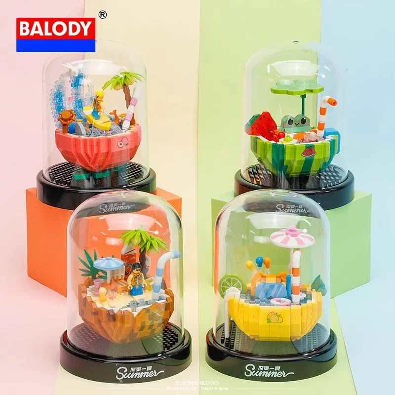 

BALODY Kawaii фруктовая серия головоломки строительные блоки оригинальность арбуз кокос лимон форма коллекционные игрушки детский подарок на день рождения