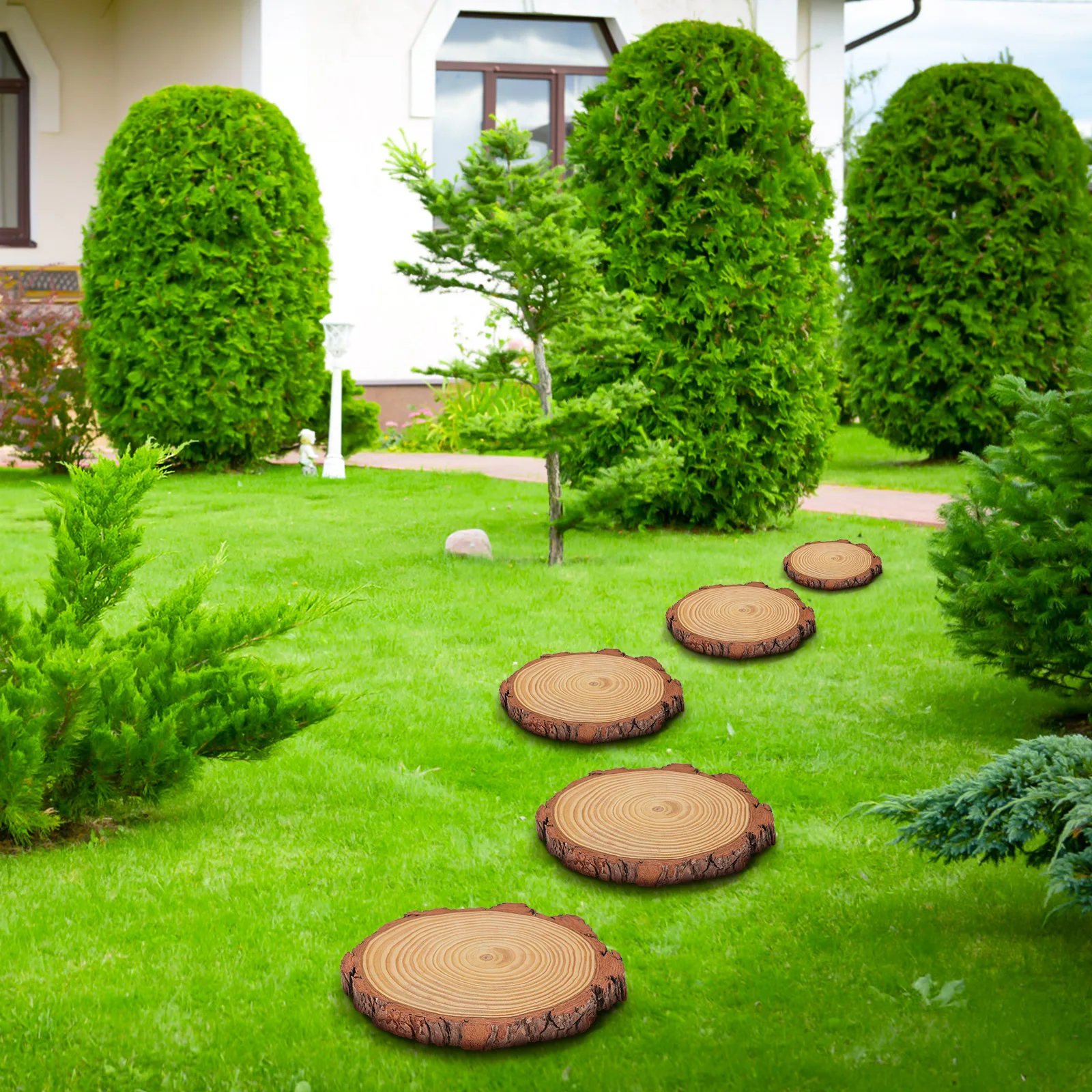 

3pcs Stones Wood Garden Paver For Decor Durable Outdoor Lawn Paver Walkway Stone Kit Path Maker For Garden Decor