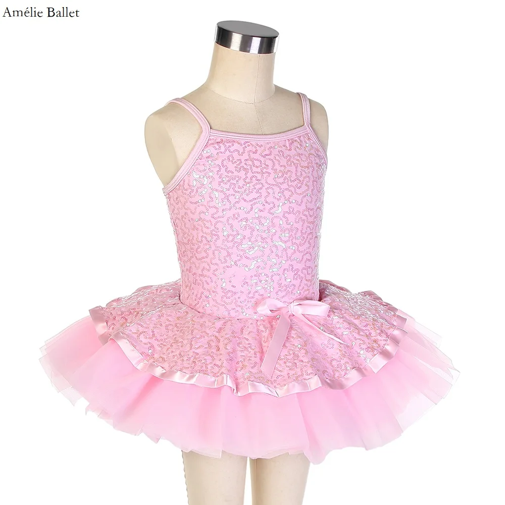 20182 أطفال بروتيل توتو الوردي الترتر دنة صد مع طبقة الوردي تول توتو الفتيات مرحلة الأداء ملابس رقص الباليه #3