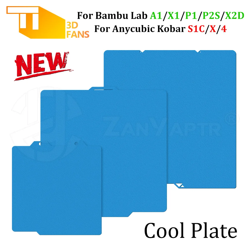 Plaque de refroidissement flexible en acier à ressorts pour imprimantes 3D Bambulab X2 X1 P2 P1 A1 Series et Anycubic Kobra 4 X S1