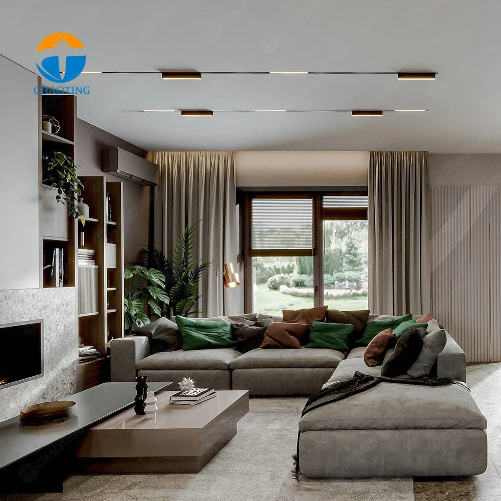 48V Low Voltage Dimmable Magnet Track Spotlight Lighting System Magnetic LED Wall Track Light For Showroom Shop Lighting