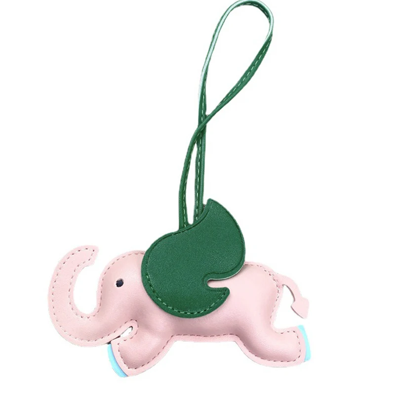 Trendy Designer PU Leather Wing Flying Elephant Hanger Keychain Pendant Decoration For Ladies Bag Charm Accessorie Ornament Gift