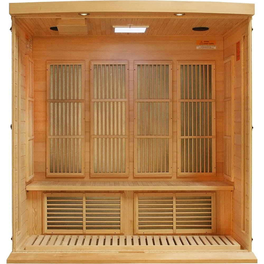 DYNAMIC SAUNAS Sauna Hemlock canadese in carbonio a infrarossi lontani da 4 per basso EMF