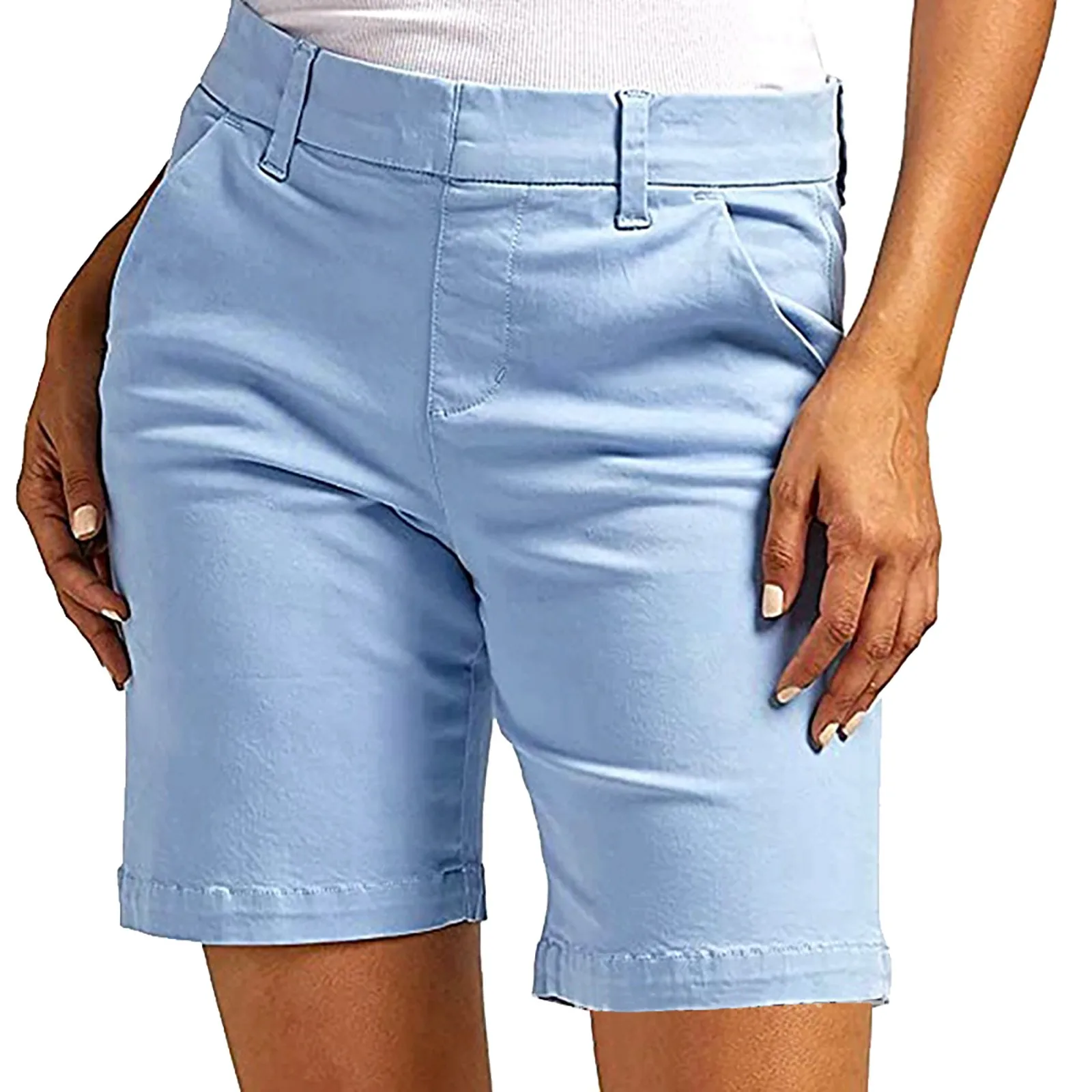 Denim Shorts Women Summer 2023 Stretch Twill Regular Fit Pocket Hiking Shorts Summer Athletic Shorts Women Clothing Pantalones