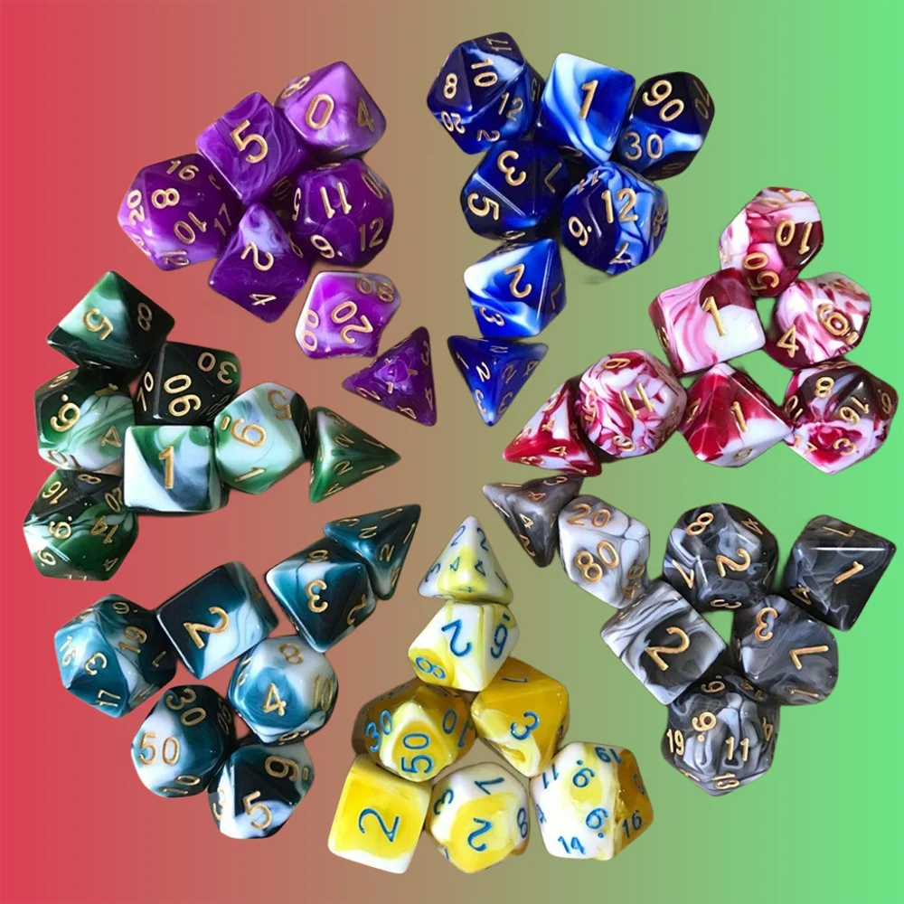 DND Acrylic Dice D and D D20 Sharp Edge Polyhedral Dice DND Dice Set For Dungeon and Dragon Pathfinder Role Playing Game(RPG)MTG