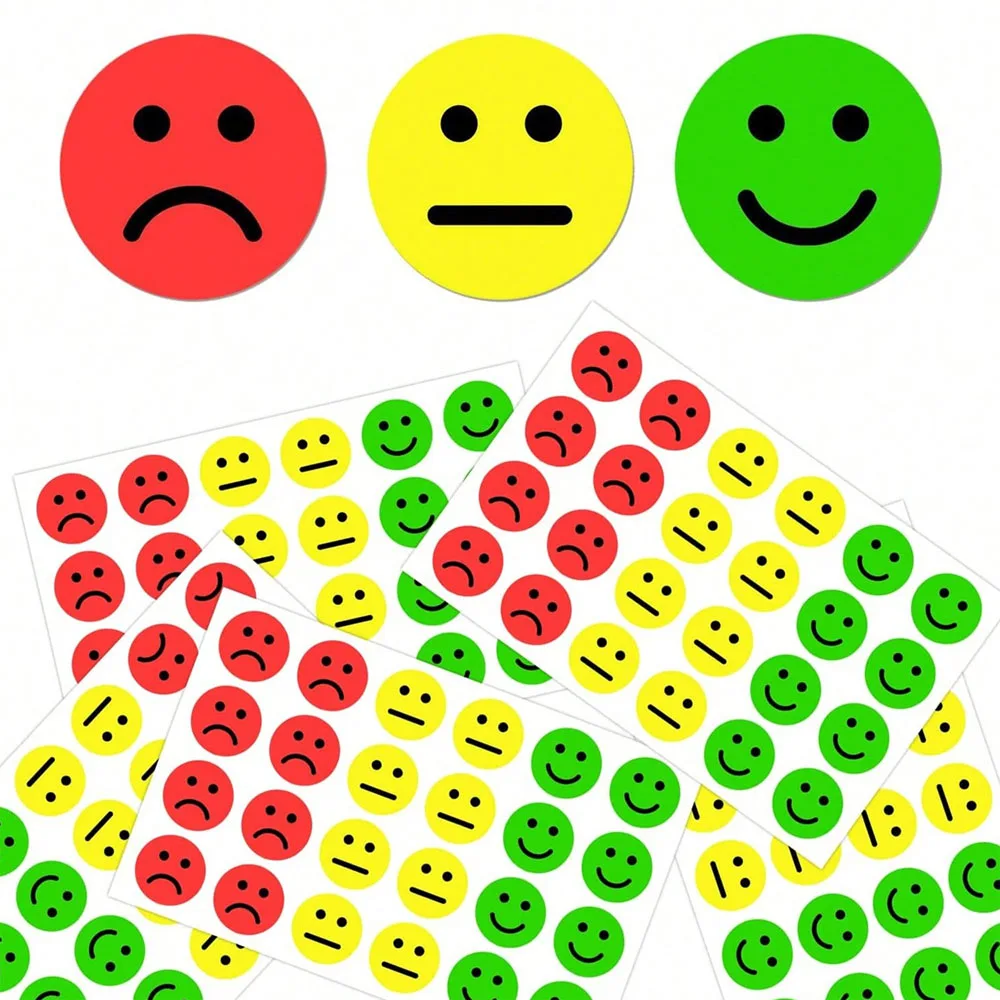 20 Sheets Happy Sad Smiling Face Behavior Sticker LabelsTeachers Classroom School Kids Student Reward Sticker Toys Gifts