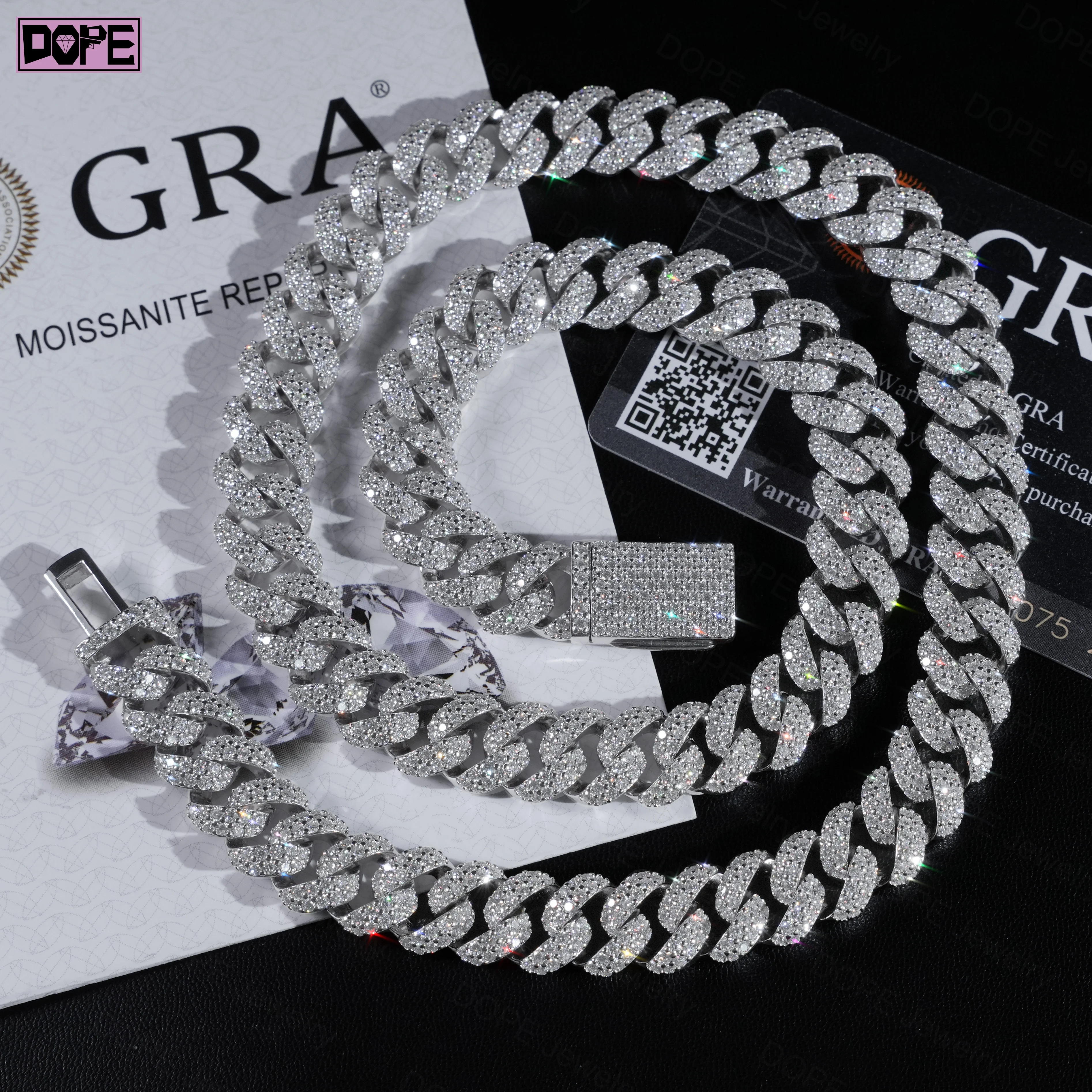 Cuban Link Chain 12Mm - 12mm Vvs Iced Out Moissanite Cuban
