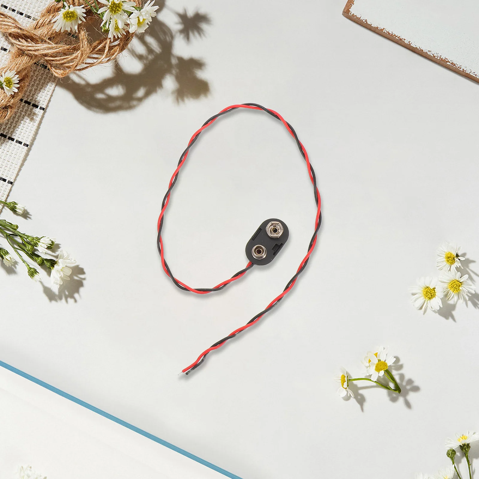 

8Pcs 9V Clip Connectors I-Type Wire Adapter 300Mm Hard Plastic Housing Snap Buckle for Pickup Box Stable Power