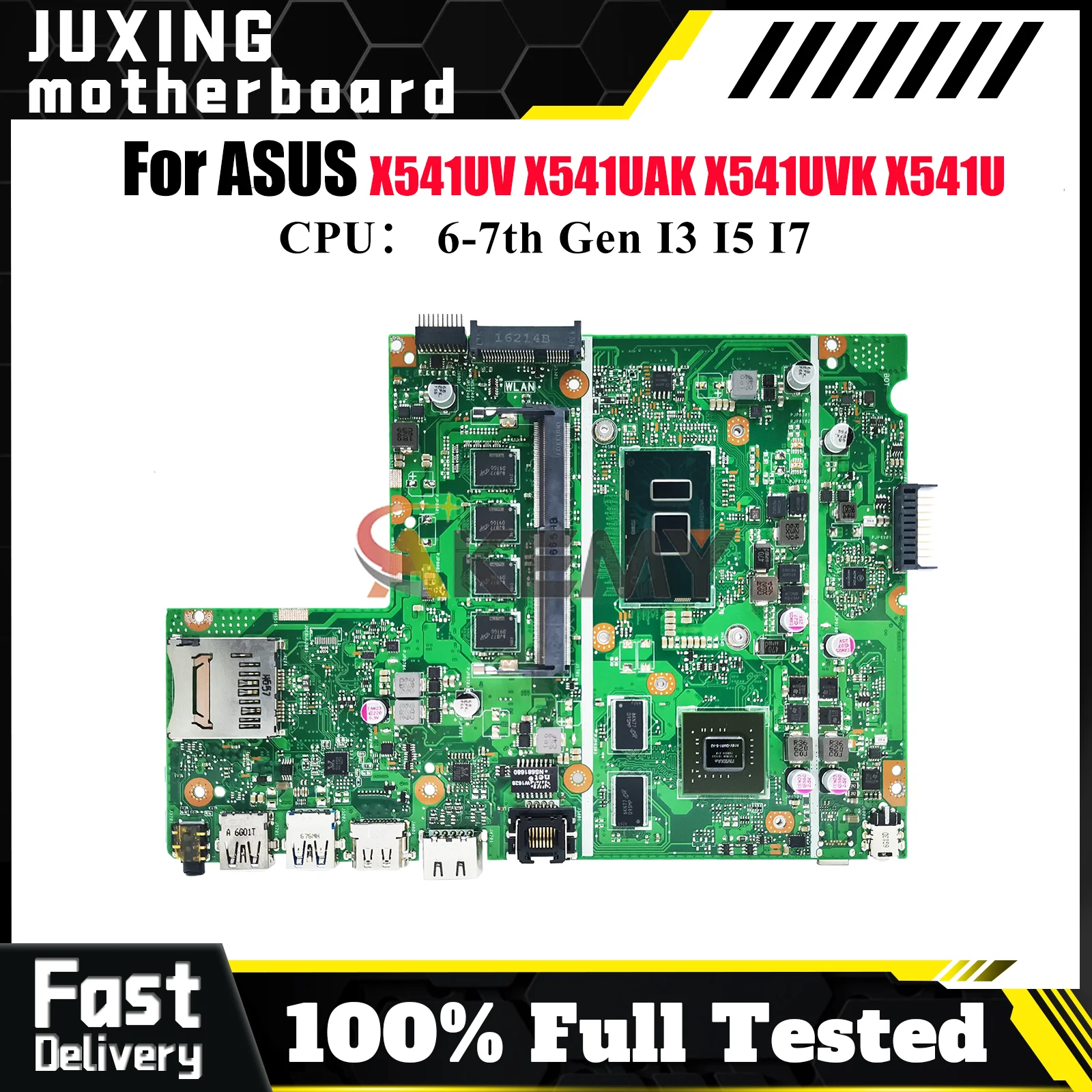 

X541UV Laptop Motherboard For ASUS VivoBook X541UAK R541U X541UJ F541U X541UV X541U A541U X541UVK A541U Mainboard I3 I5 I7 CPU