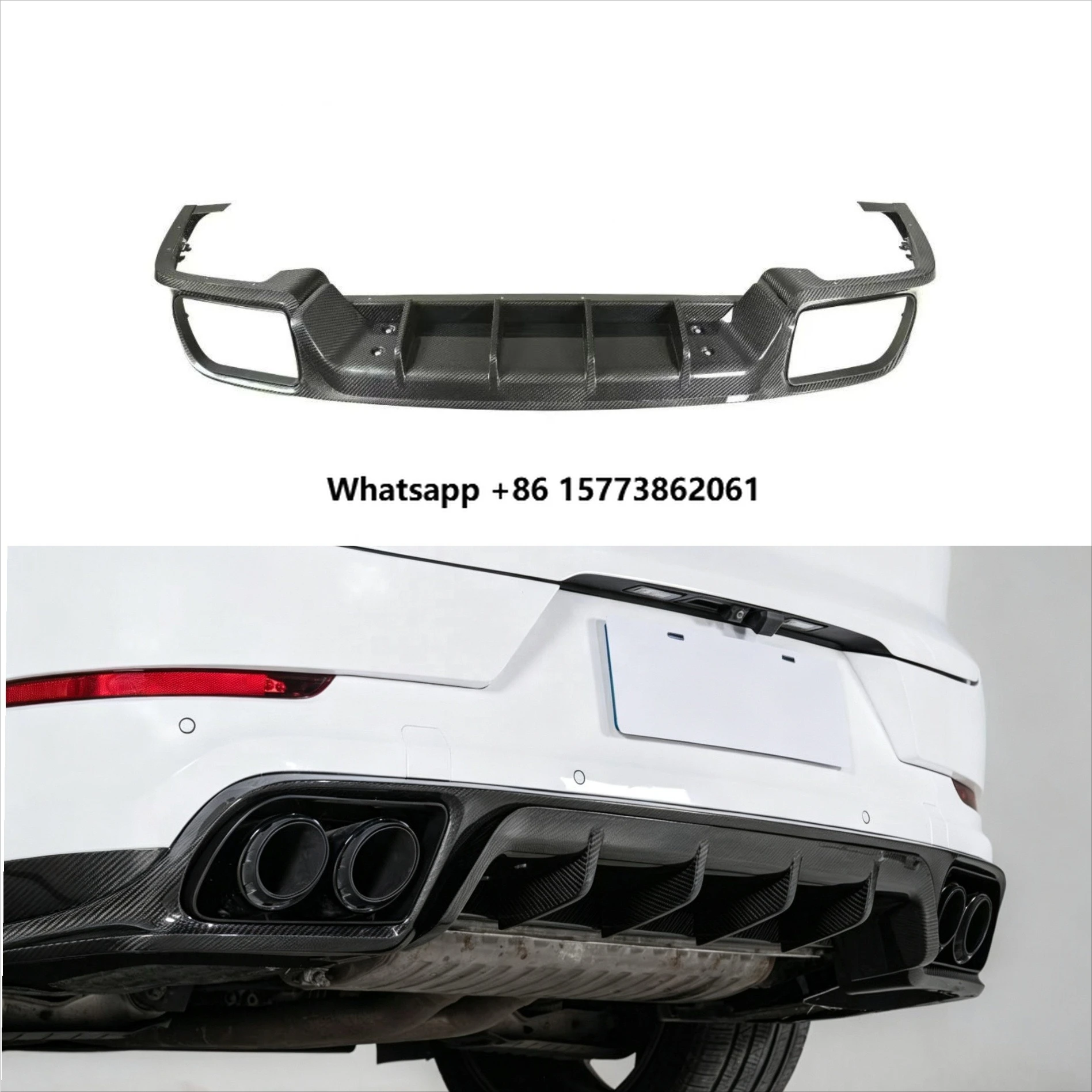 

For CAYENE 2024-2026 Carbon Fiber KTK Style Rear Bumper Corner Lip Diffuser Factory Direct