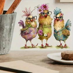 Creative Fun Cartoon Chicken Wall Stickers,  Wallpaper, Decoration, Suitable for Bedroom, Living Room, Home Background,