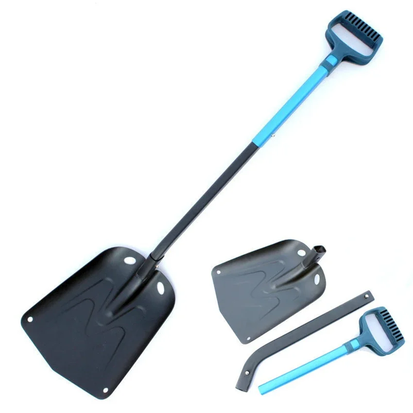 

Portable Folding Snow Shovel with Extendable Aluminum Handle, Emergency Ice Removal Shovel Retractable for Car, Outdoor, Camping