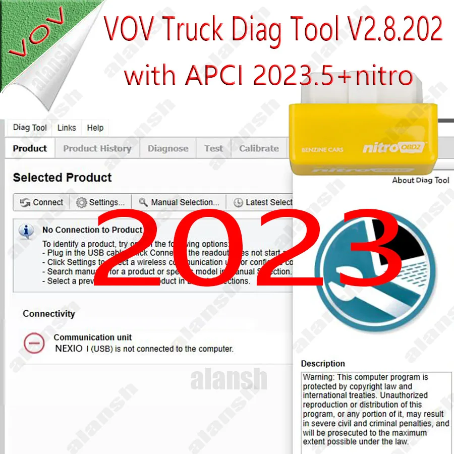 2024 hot sell for volvo Scan Diag Tool 2.8.202 for Renault UD Mack Truck Excavator Diagnose + APCI + nitro