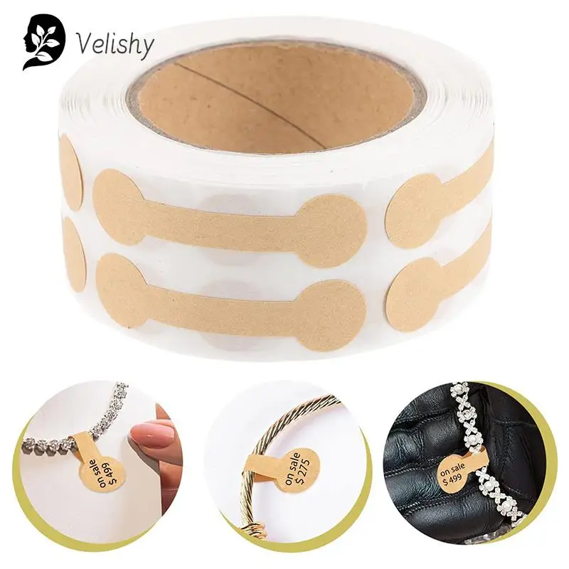 500Pcs Jewelry Price Tags Self Adhesive Round Barbell Stickers DIY Label Exhibit Tool Ring Bracelet Necklace