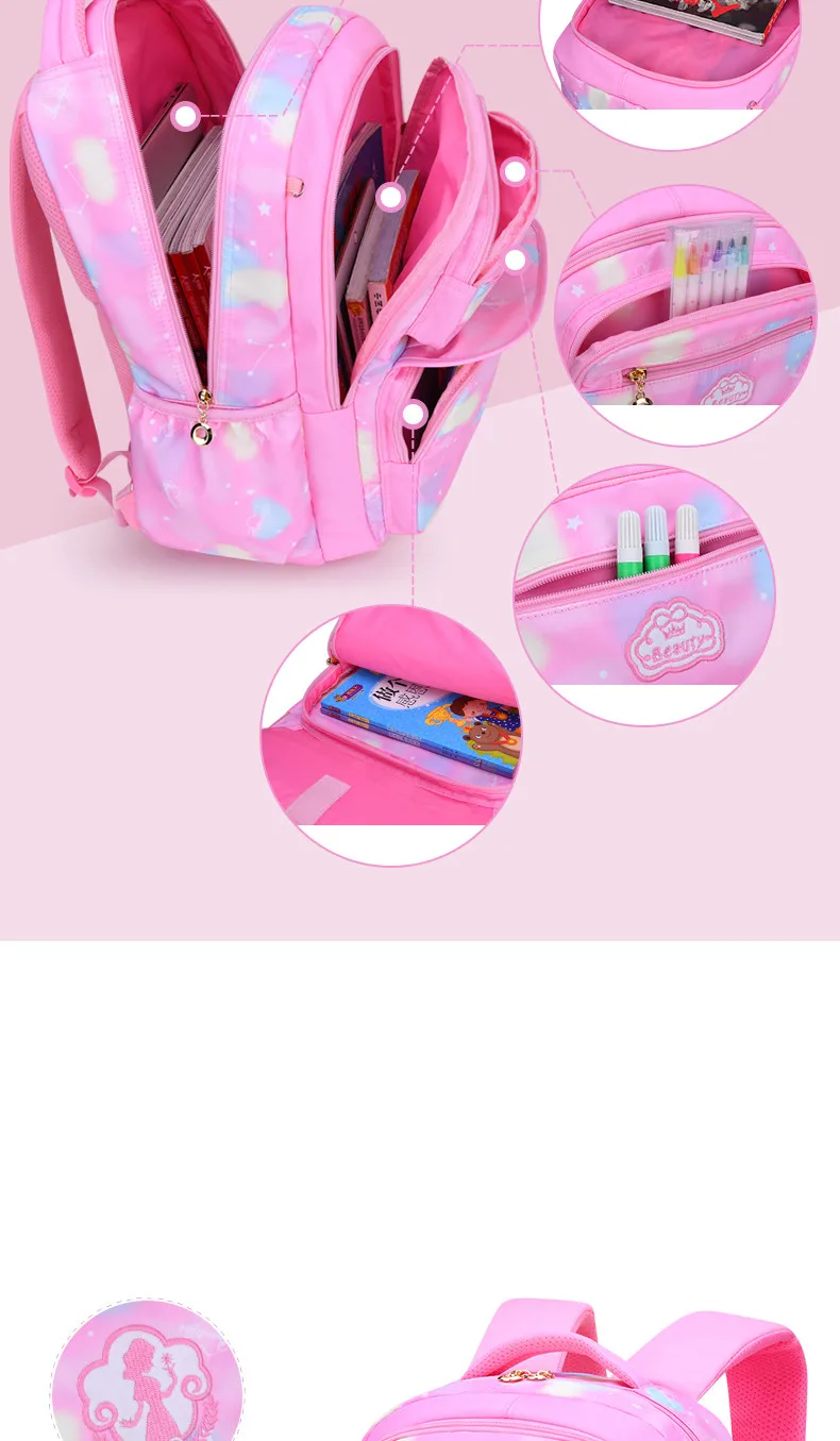 Mädchen-Schulrucksack, Rucksack für Teenager, Frauen, Kinder, weiblich, rosa, Schultasche für Grundschule, weiterführende Schule, Teenager, Kinder – Detail 30