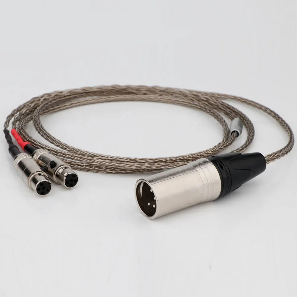 Preffair Silver Plated 16 Cores HiFi Cable 4-pin XLR Balanced Male for min xlr 4pin Audeze LCD-2, LCD-3, LCD-4, LCD-X, LCD-XC