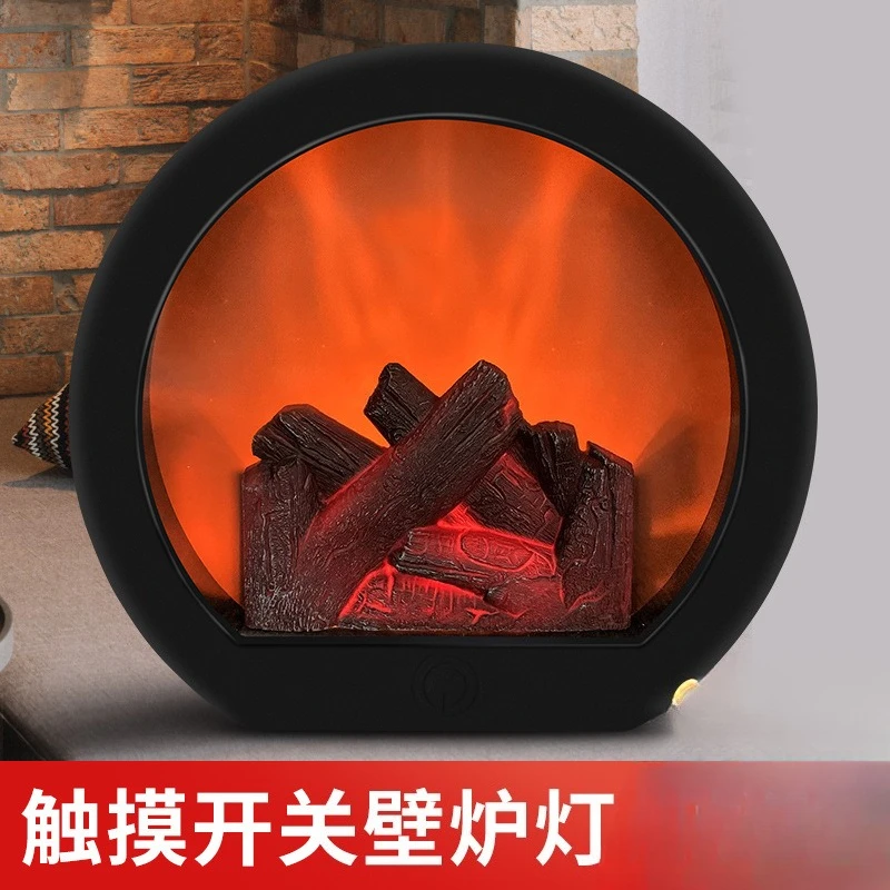 LED الفحم الموقد ضوء مواقد النمط الأوروبي مقلد ديكور ليلة ضوء الرجعية جو ديكور المنزل #2