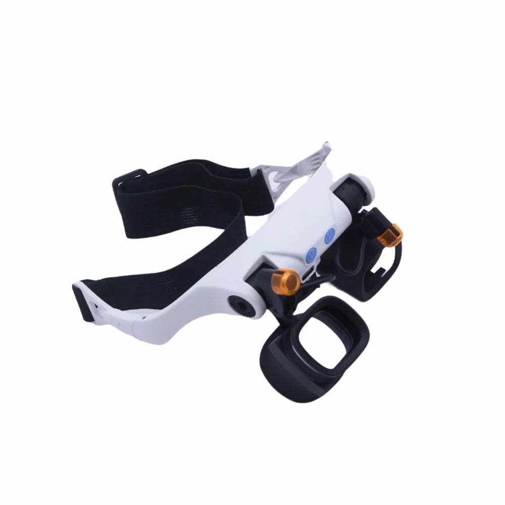 Rechargeable LED Magnifying Glasses Professional Interchangeable Lenses Magnifying Eyewear 2X 4X 6X 10X 13X Lenses
