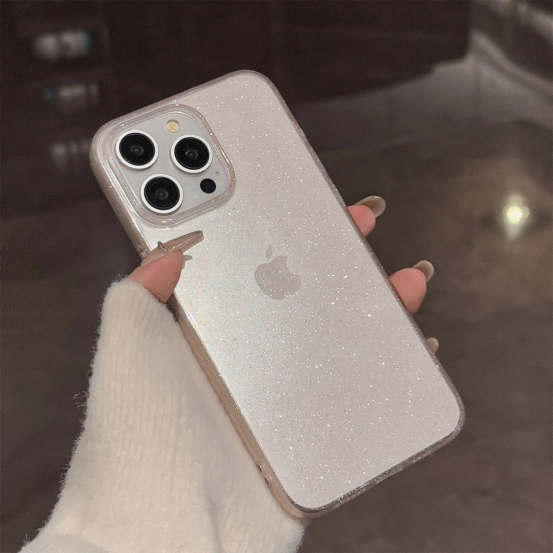 Transparent Bling Glitter Phone Case For iPhone 16 15 14 13 12 11 Pro Max X XR XS 7 8 Plus Clear Sparkle Shockproof Soft Cover - náhled 2