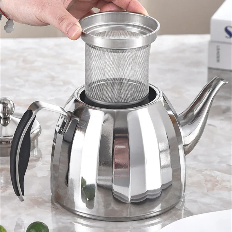 Food Grade Stainless Steel Tea Kettle with Infuser Filter Fit Electric Ceramic Cooktop Gas Stove Home Use Teapot for boil Water